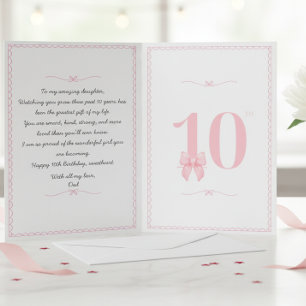 10th Birthday Card from Dad to Daughter