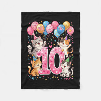 10th birthday cat birthday double digitspng fleece blanket