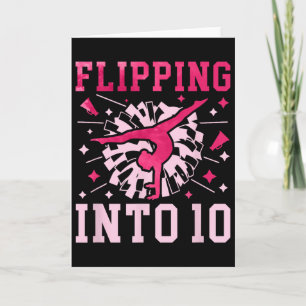10th Birthday Cheerleader Ten Year Old Cheerleadin Card