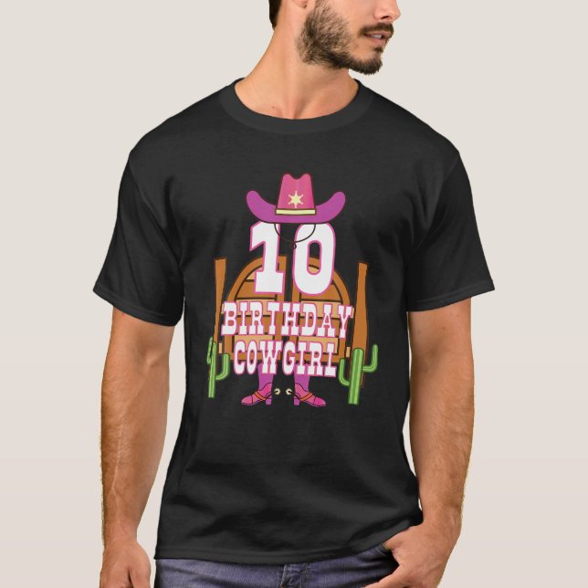 10Th Birthday Cowgirl 10 Years Old Girl Rodeo Love T-Shirt (Front)