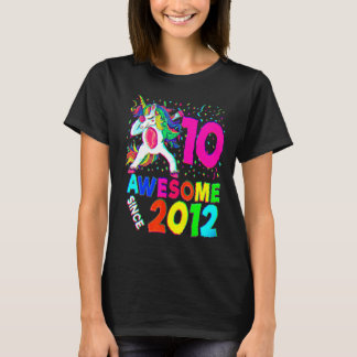 10th Birthday Dabbing Unicorn Party  10 Years Old  T-Shirt
