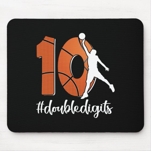 10th Birthday Double Digits Ten Basketball For Boy Mouse Pad (Front)