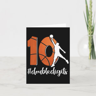10th Birthday Double Digits Ten Bysketbyll For Boy Card