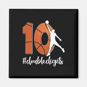 10th Birthday Double Digits Ten Bysketbyll For Boy Magnet