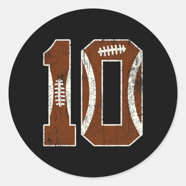 10th Birthday Football Lovers Bdy Boy 10 Year Old  Classic Round Sticker (Front)