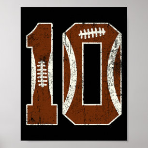 10th Birthday Football Lovers Bdy Boy 10 Year Old  Poster