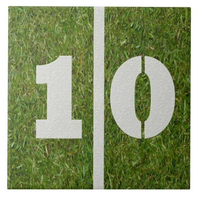 10th Birthday Football Tile Customisable (Front)