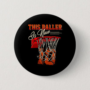 10th Birthday  For Boy Basketball 10 Years Old Kid 6 Cm Round Badge