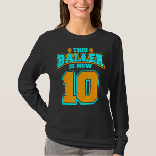 10th Birthday For Boy Basketball 10 Years Old Kid T-Shirt