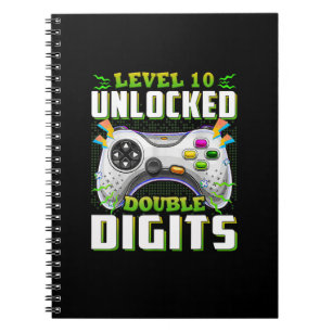 10th Birthday For Boys Double Digits Video Gamer Notebook