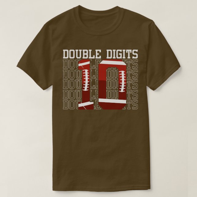 10Th Birthday  Funny  Saying Double Digits T-Shirt (Design Front)
