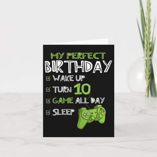 10th Birthday Gaming 10 Years Old Perfect Gamer Gi Card (Front)