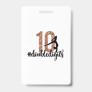 10th Birthday Gift Double Digits Girls Gymnastics ID Badge