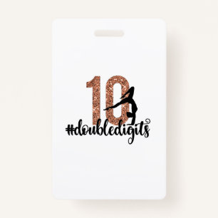 10th Birthday Gift Double Digits Girls Gymnastics ID Badge