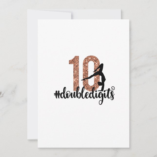 10th Birthday Gift Double Digits Girls Gymnastics Invitation (Front)