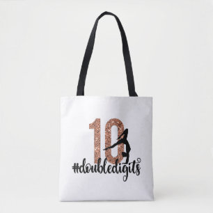 10th Birthday Gift Double Digits Girls Gymnastics Tote Bag