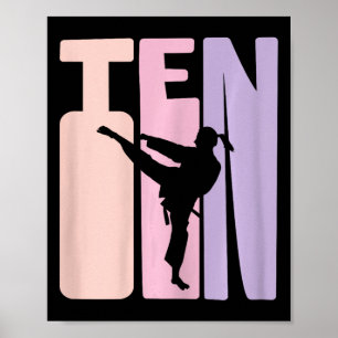 10th Birthday Gift Karate Retro Taekwondo Martial Poster