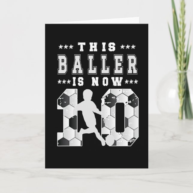 10th Birthday Gift Soccer Player 10 Year Old Boy Card (Front)