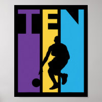 10th Birthday Gift Ten Colourful Basketball 10 Yea