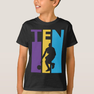 10th Birthday Gift Ten Colourful Basketball 10 Yea T-Shirt