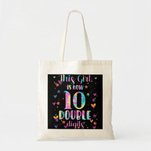 10th Birthday Gift This Girl Is Now 10 Double Digi Tote Bag