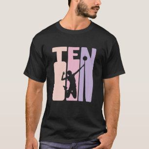 10Th Birthday Gift Volleyball Retro Beachvolleybal T-Shirt