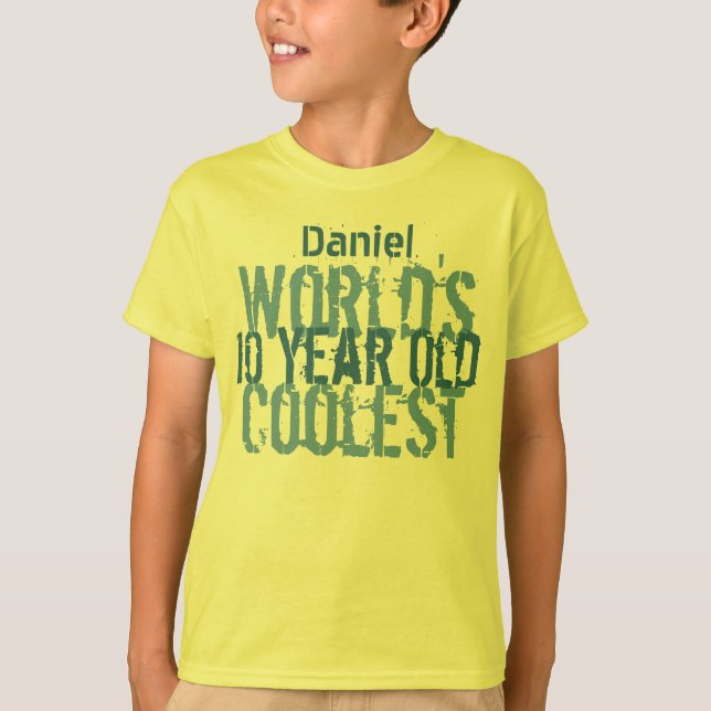 10th Birthday Gift World's Coolest 10 Year Old Boy T-Shirt (Front)