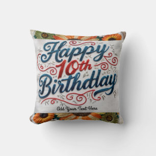 10th Birthday Gifts a 10-Digit Throw Pillow! Cushion
