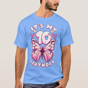 10th Birthday Girl 10 Years Butterflies And Number T-Shirt