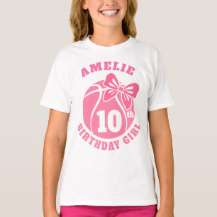 10th Birthday Girl Basketball T-Shirt Custom Name