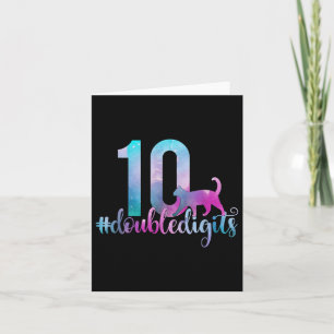 10th Birthday Girl Double Digits Girls Ten 10 Gala Card