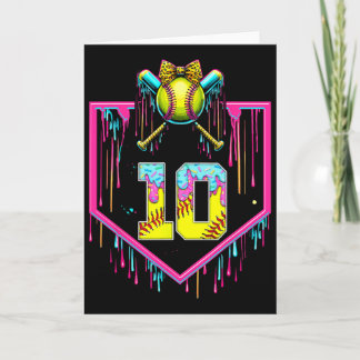10th Birthday Girl Ice Cream Softll Drip Coquette Card
