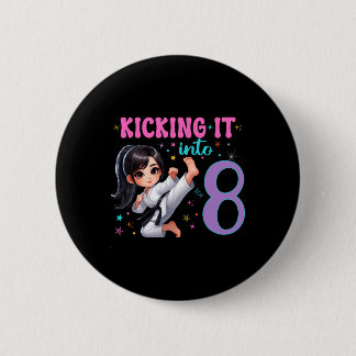 10th Birthday Girl-martial Arts Party Karate Taekw 6 Cm Round Badge