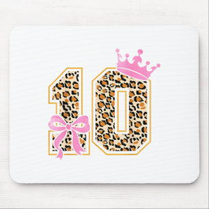10Th Birthday Girl Pink Coquette Graphic Art Mouse Pad
