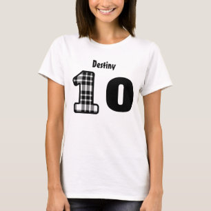 10th Birthday Girl Plaid or 10 thru 19 YEARS V08 T-Shirt