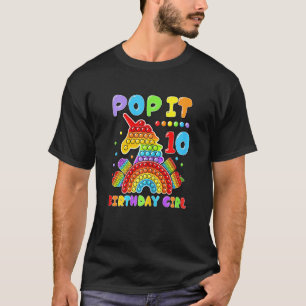 10th Birthday Girl Pop It Fidget Toy 10 Year Old B T-Shirt