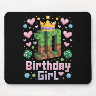 10th Birthday Girl Shirt Gaming Pixel Party 10 Yea Mouse Pad