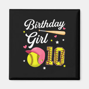 10th Birthday Girl Softll Tenth Bday 10 Yrs Ten Ye Magnet