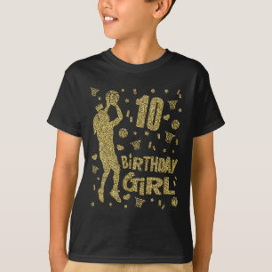 10th Birthday Girls Basketball Fans Player Age Ten T-Shirt