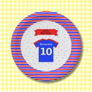 10th birthday girls boys custom name party paper plate