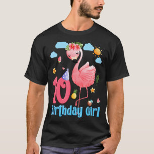 10th Birthday Girls Flamingo 10 Years Old Tropical T-Shirt