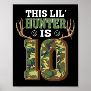 10th Birthday Hunting Deer 10 Year Old Hunter Poster