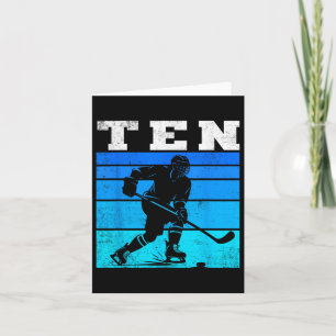 10th Birthday Ice Hockey Boys Ten Hockey Birthday  Card