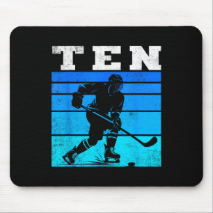 10th Birthday Ice Hockey Boys Ten Hockey Birthday Mouse Pad