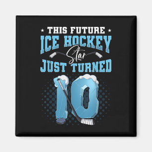 10th Birthday Ice Hockey Magnet