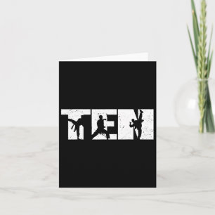 10th Birthday Karate Fighter 10 Year Old Girls Boy Card