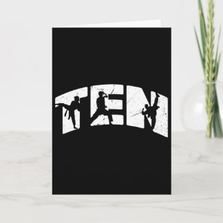 10th Birthday Karate Fighter 10 Year Old Girls Boy Card