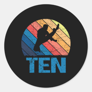10th Birthday Karate Fighter 10 Year Old Girls Boy Classic Round Sticker
