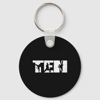 10th Birthday Karate Fighter 10 Year Old Girls Boy Key Ring