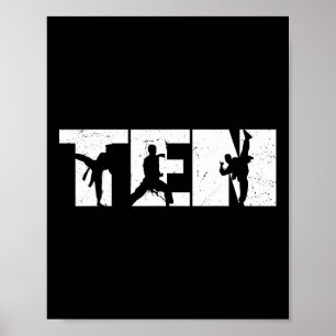 10th Birthday Karate Fighter 10 Year Old Girls Boy Poster
